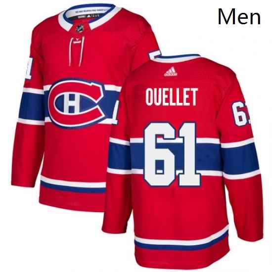 Mens Adidas Montreal Canadiens 61 Xavier Ouellet Premier Red Home NHL Jersey